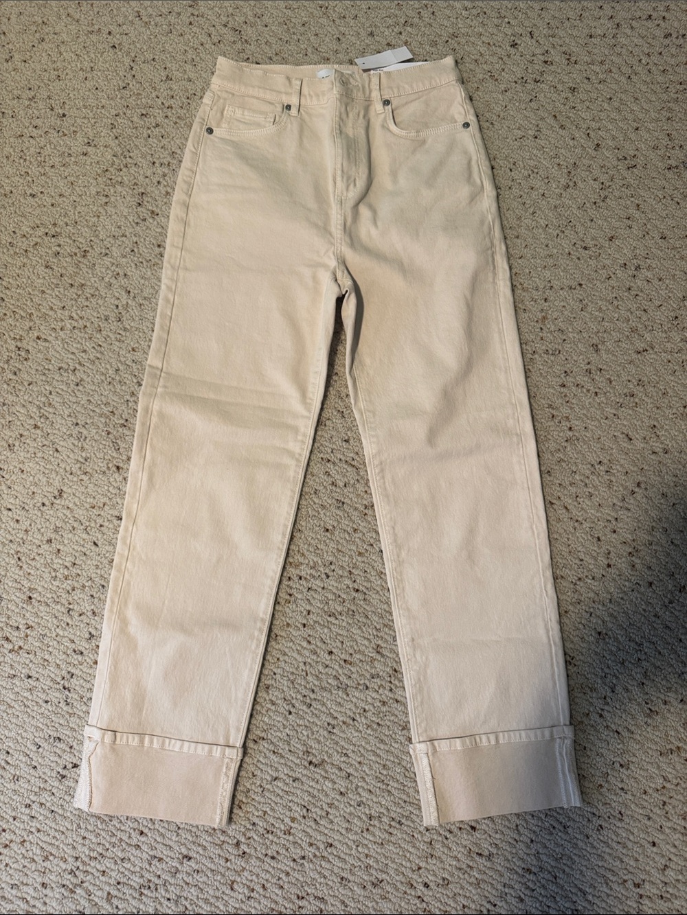 LOFT Straight-Leg Jeans in Light Cream